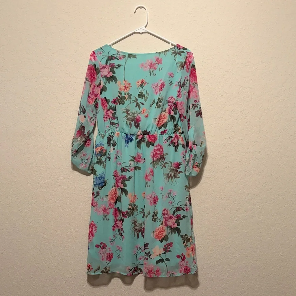 Pinkblush Mint Floral Maternity Dress - Picture 5 of 8